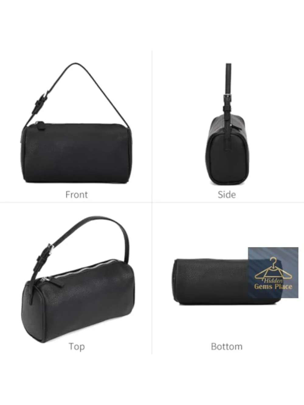 Small PU Leather Hobo Crossbody Bag Barrel Purse Casual Handbag